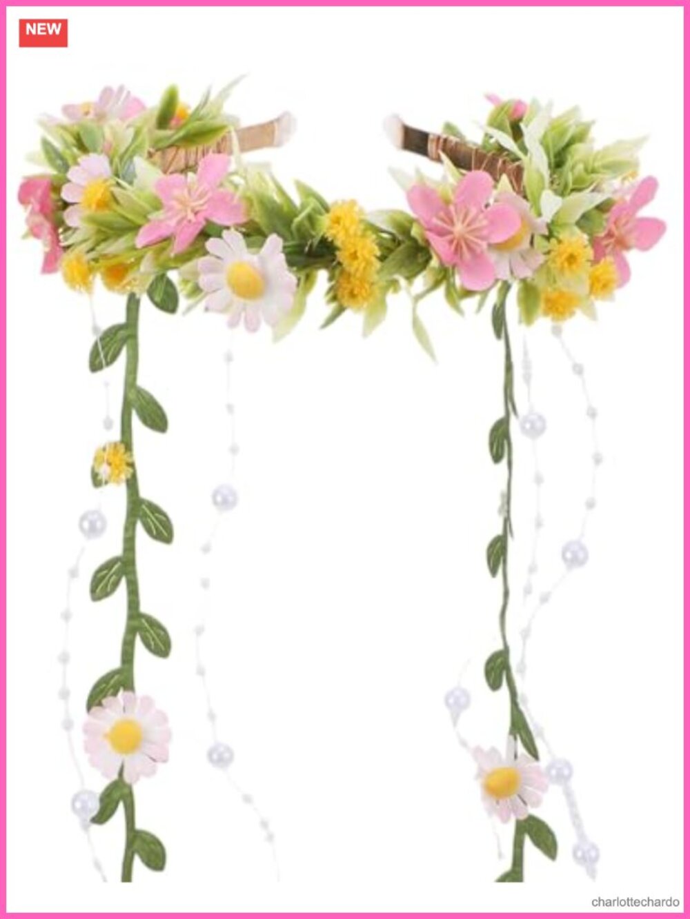 Fairy Flower Headpiece Woodland Elf Floral Crown Adjustable Women